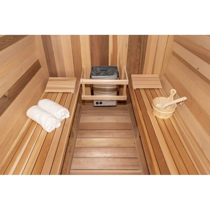 Dundalk Leisurecraft Canadian Timber 6 Person Tranquility Barrel Sauna | CTC2345W - WellMed Supply