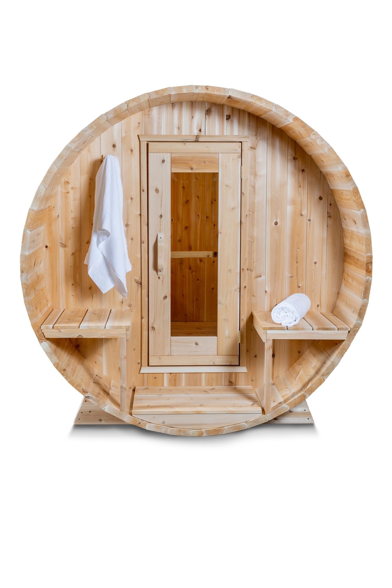 Dundalk Leisurecraft Canadian Timber 4 Person Serenity Barrel Sauna | CTC2245W - WellMed Supply