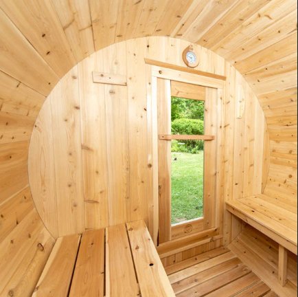 Dundalk Leisurecraft Canadian Timber 4 Person Harmony Barrel Sauna | CTC22W - WellMed Supply